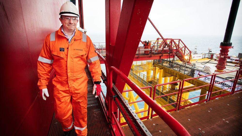 Administrerende direktør Karl Johnny Hersvik på riggen Maersk Interceptor. Foto: Eirik Helland Urke