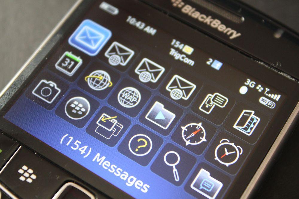 Hovedmenyen til Blackberry Bold 9700 oppleves som litt kaotisk.