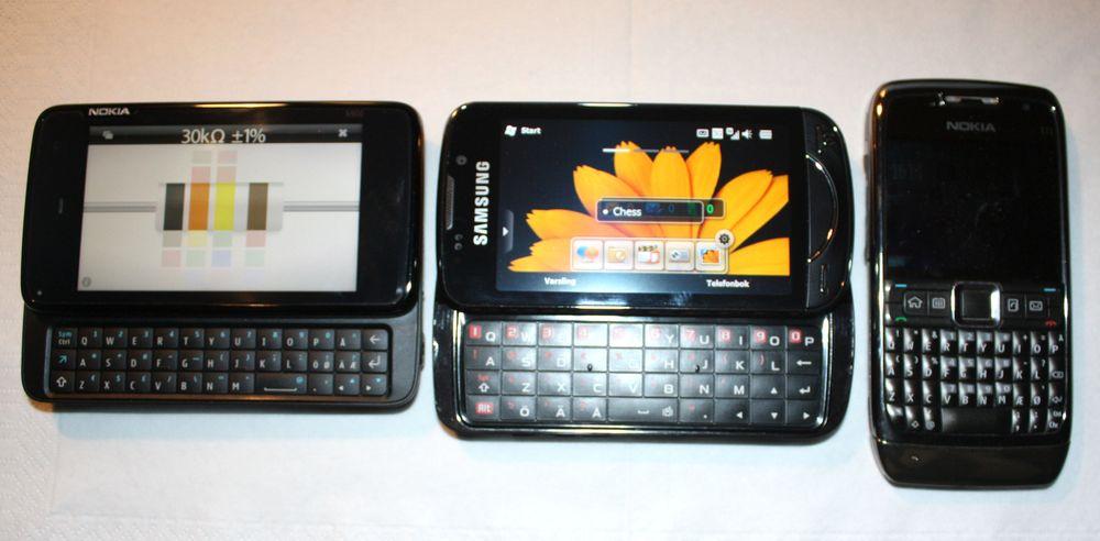 Nokia N900 og Samsung Omnia Pro.