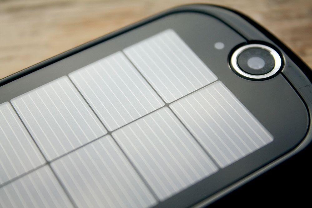 Solceller på baksiden av telefonen.
