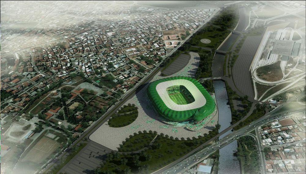 Timsah Arena skal revitalisere et stort område sentralt i Bursa. 