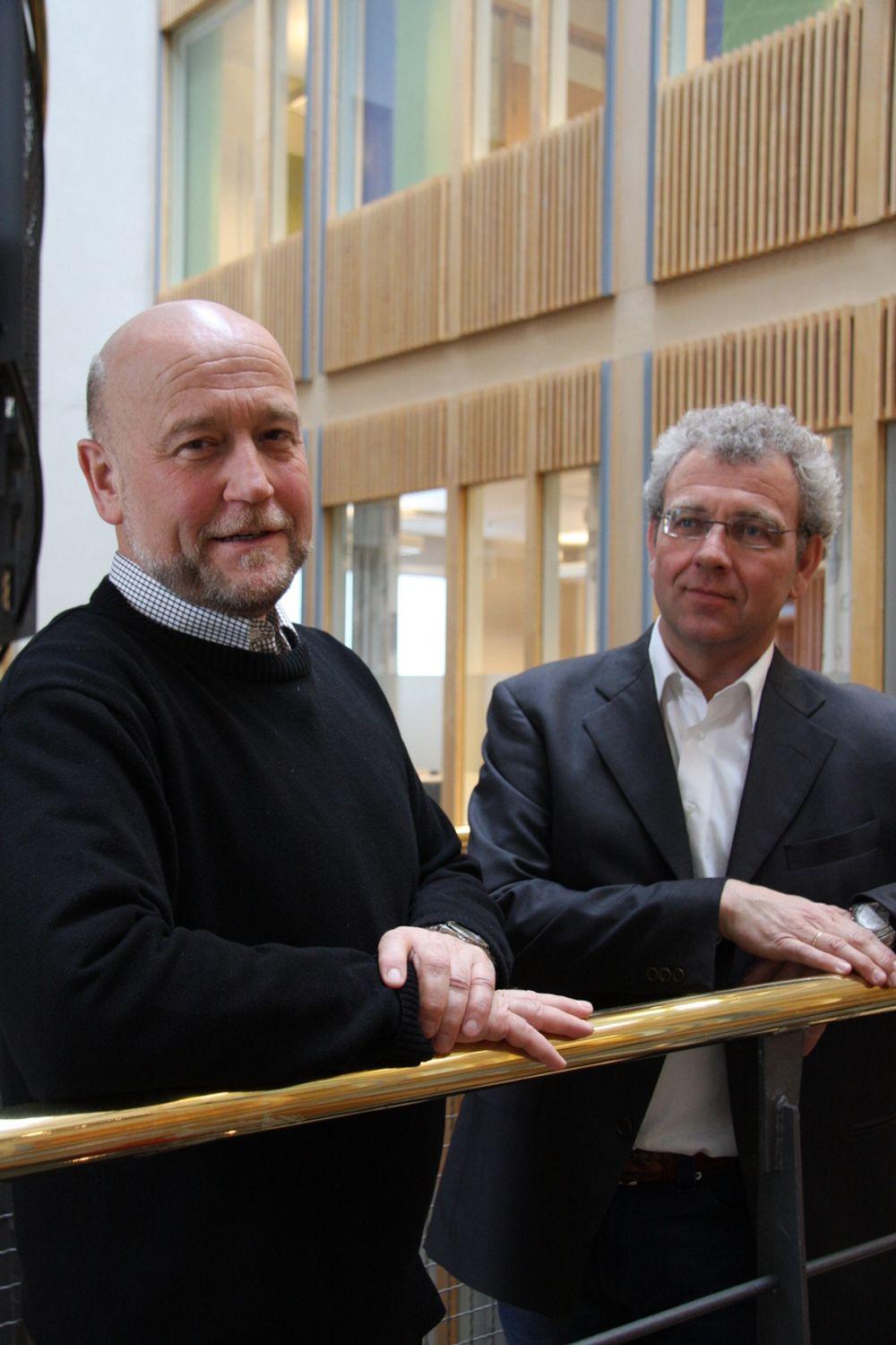 ENERGI: Administrerende direktør Thor Erik Musæus og styreleder Jan Evensen i Rock Energy skal lage Norges første anlegg for dyp geotermisk varme.