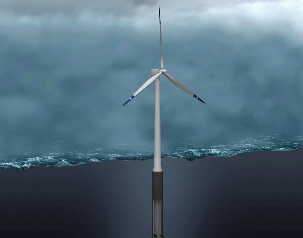 HYWIND: Opprinnelig Hydros konsept for flytende havvindmøller. Selve vindmøllen utnytter både vinden og bølgene for å generere elektrisk kraft til havs. Den første skal monteres utenfor Karmøy høsten 2009.