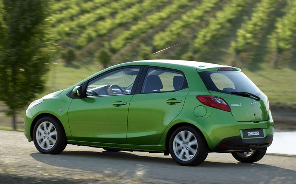 Mazda 2 1,4 diesel er oppført med et forbruk på 0,43 l/mil.