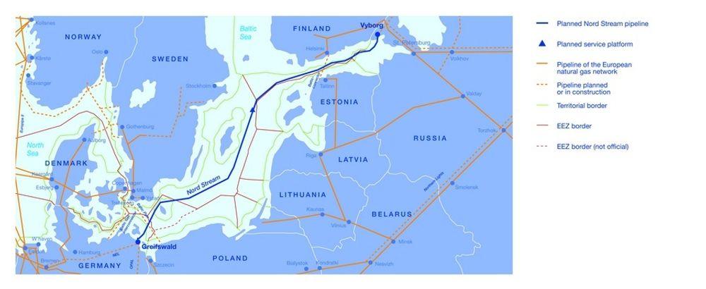 FORSINKET: Nord Stream prosjektet er blitt forsinket på grunn av uoverenstemmelser med blant annet Sverige.