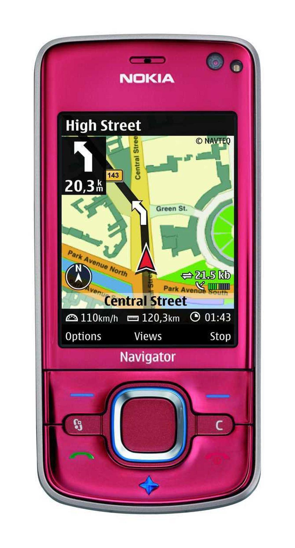 DEN NYE VEIVISEREN: Nokia 6210 Navigator leveres med Nokia Maps 2.0, også lansert i dag, og har full stemme- og visuelt basert veiviser uten ekstra kostnader. Nokia 6210 Navigator er ventet i 3. kvartal 2008 med en estimert pris på  2 412, eksklusiv skatter og subsidier.