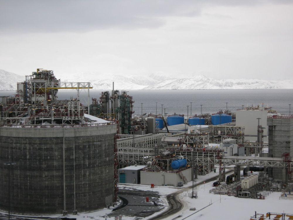 BÅNN GASS: Melkøya-anlegget får nå gass fra havbunnsanlegget 143 kilometer ute til havs.