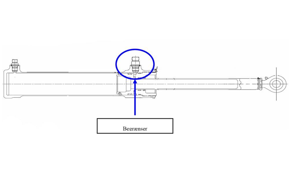 Illustrasjonen viser hvor O-ringen ble funnet. Den blokkerte begrenseren i høyre understells aktuator, noe som gjorde det umulig å få løst ut landingshjulet.