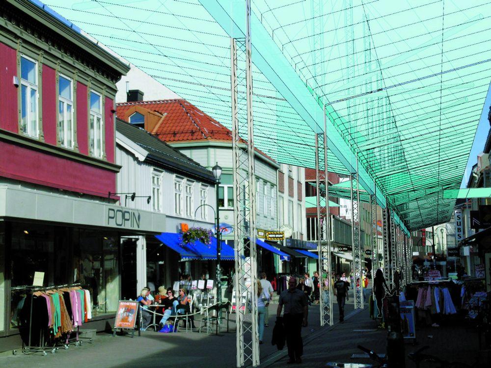 GLASSTAK I HANDLEGATEN: Trondheim sentrums butikker merker konkurransen fra kjøpesentre, men hvis Odd Reitan får det som han vil, blir det glasstak over byens handlegater.