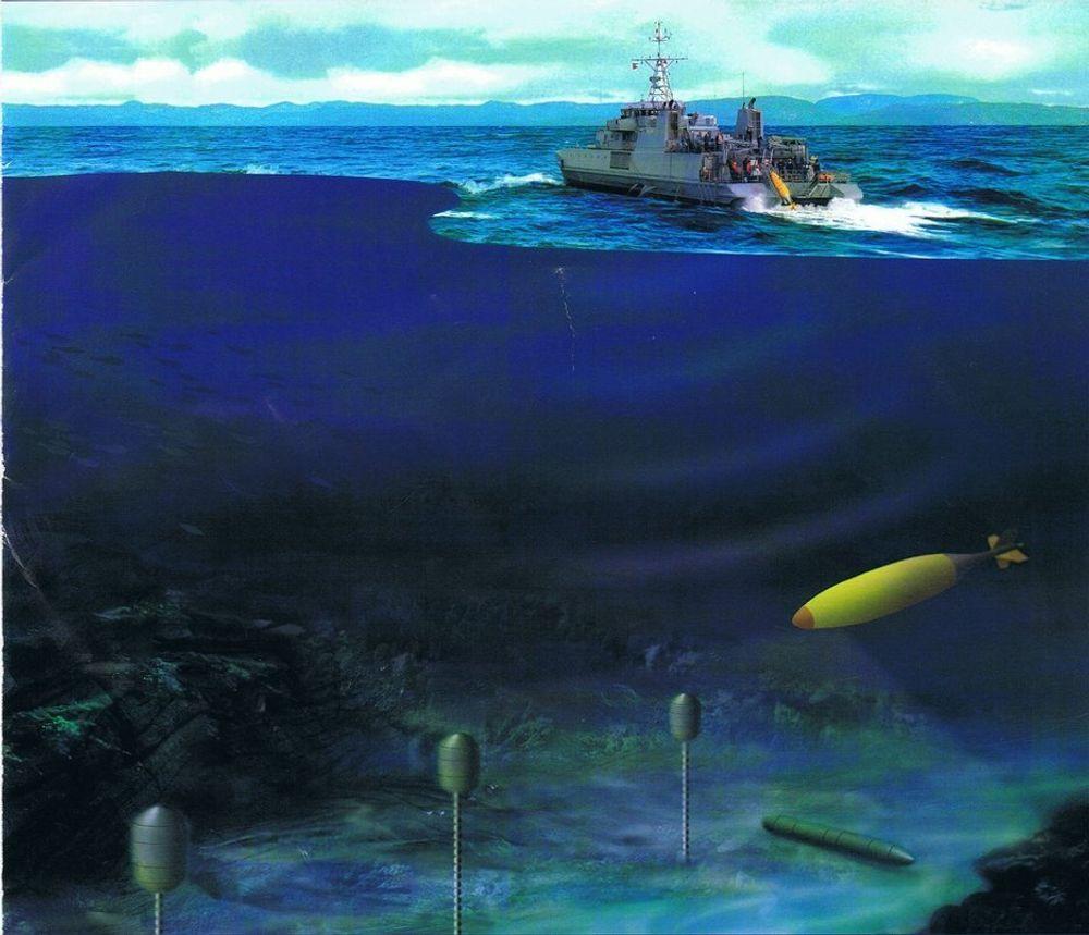 MINELETING: Hugin 1000 med sonar for å lte etter miner .