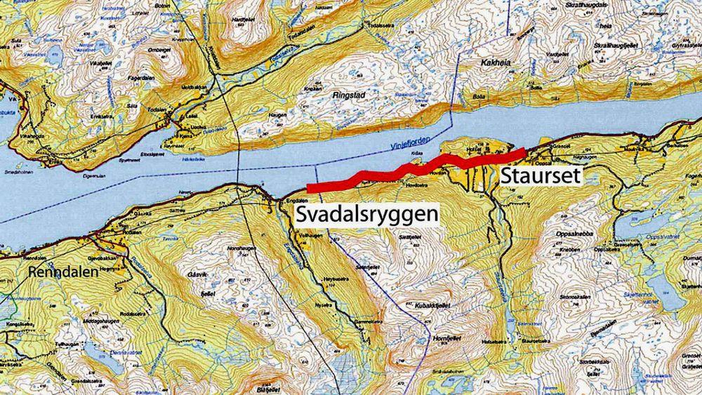 Innen 14. mai må entreprenørene bestemme seg for hvor mye de vil ha for å utbedre E 39 mellom Svadalsryggen og Staurset. To år og 46 dager senere skal jobben være gjort. (Ill.: Statens vegvesen)