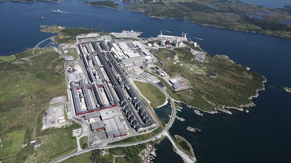 Hydro Karmøy hvor et pilotanlegg til 3,6 milliarder kroner planlegges.