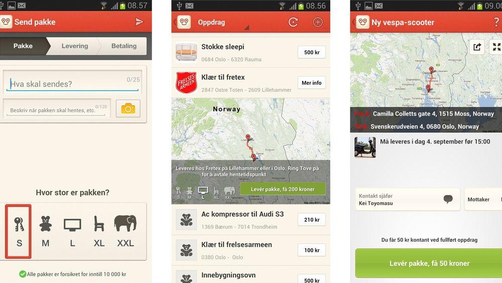 Frakt på Android: Med sin nye Androidapp utvider norske Easybring nedslagsfeltet for miljøvennlig pakketransport til langt flere.  