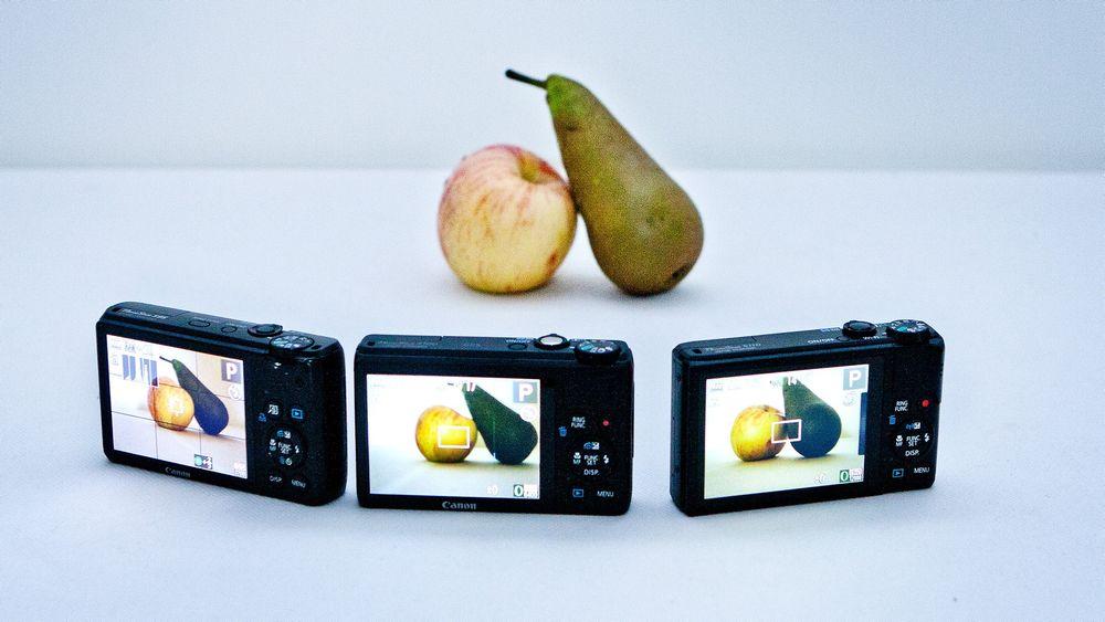 Ikke akkurat epler og pærer: forskjellene mellom  (f.v) Canon S95, S100 og S110 er ikke gigantiske.