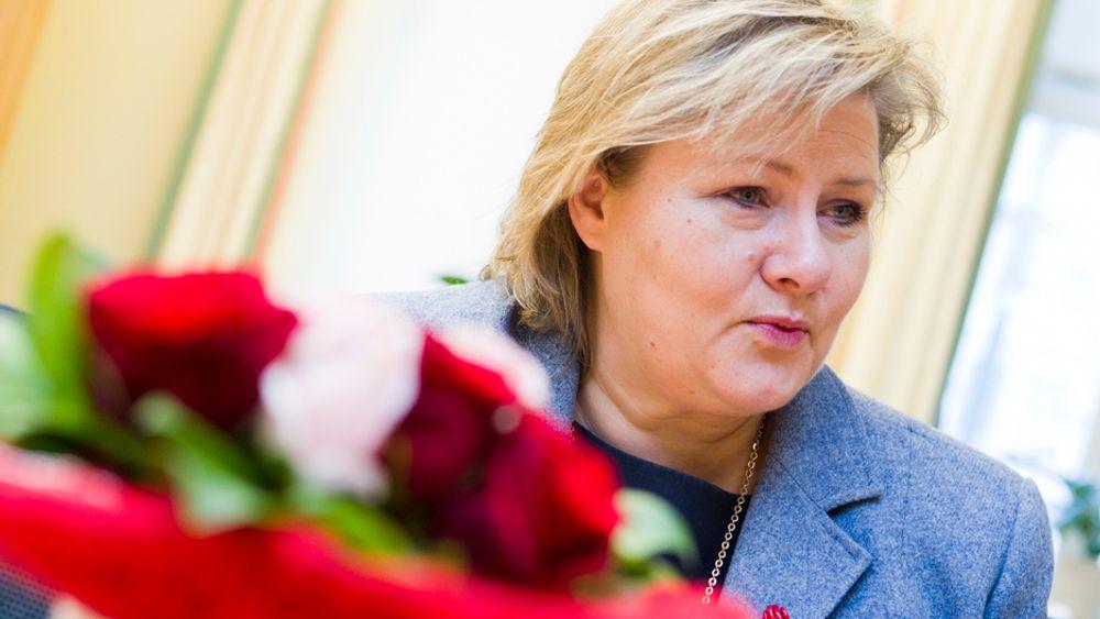 Høyre-leder Erna Solberg vil ha en motvekt til Statoil.