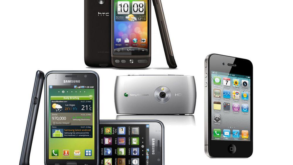 Samsung Galaxy S, HTC Desire, Sony Ericsson Vivaz og iPhone 4 er alle nominerte til minst én pris under Gulltasten-kåringen.
