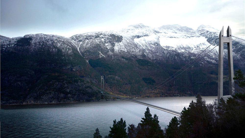 HARDANGERBRUA: Slik blir forbindelsen mellom Bruravik og Brimnes når Hardangerbrua åpner i 2013.