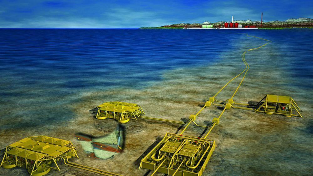 MORGENDAGENS UTBYGGING: Ormen Lange er det første gassfeltet med brønner i havet og prosessering på land. Goliat ville vært det første oljefeltet med en slik løsning.
Ill: Industriell Dokumentasjon