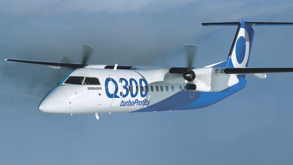 Q300: Det var et av Widerøes Bombardier Dash 8-fly, modell Q300, som måtte returnere til Sola med sprukket frontrute torsdag kveld.