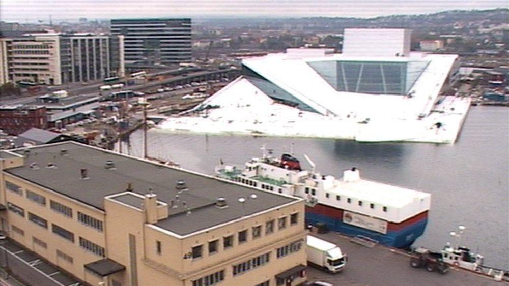 TRAILER LAGER: Oslo Havn vil gjerne parkere gamle trailere ved det nye operahuset. Arkitektkontoret så for seg en park.