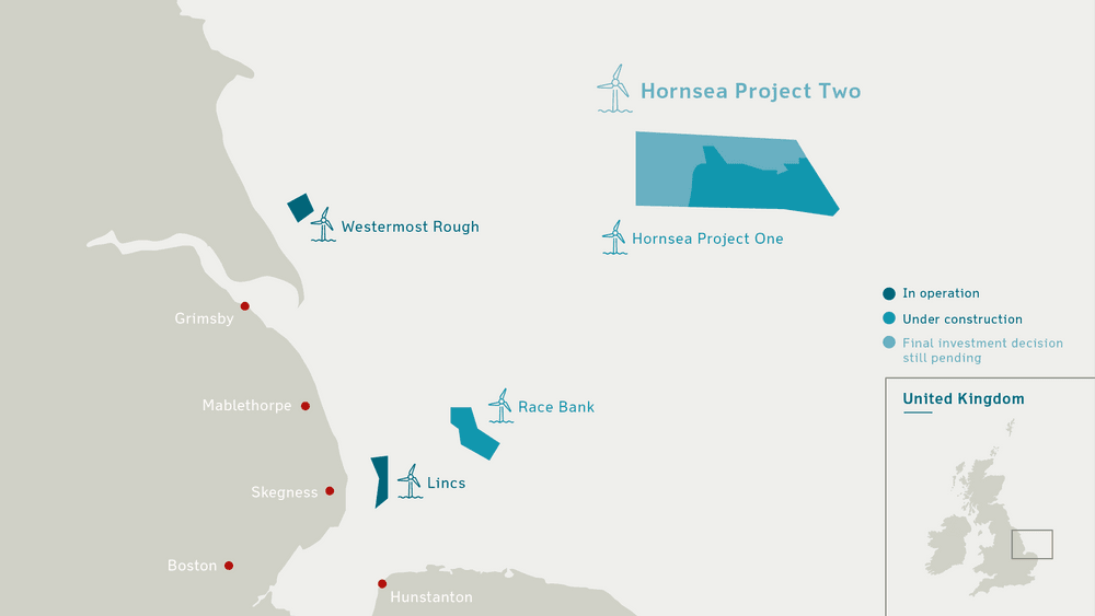 Gigastack-prosjektet har som mål å produsere hydrogen fra havvindparken Hornsea 2, og frakte dette til et raffineri nord for Grimsby.