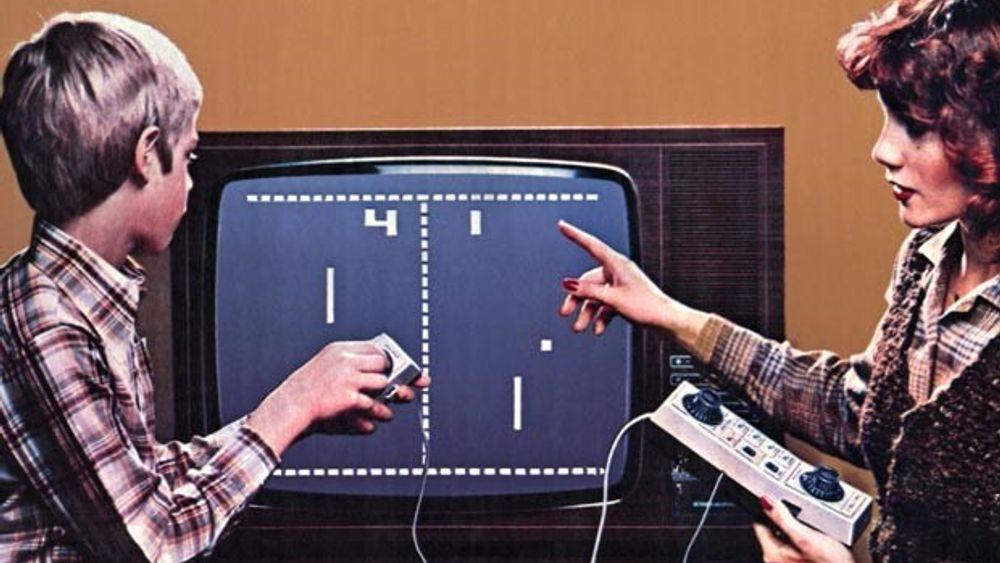En av de først TV-spillene av Pong fra Atari.