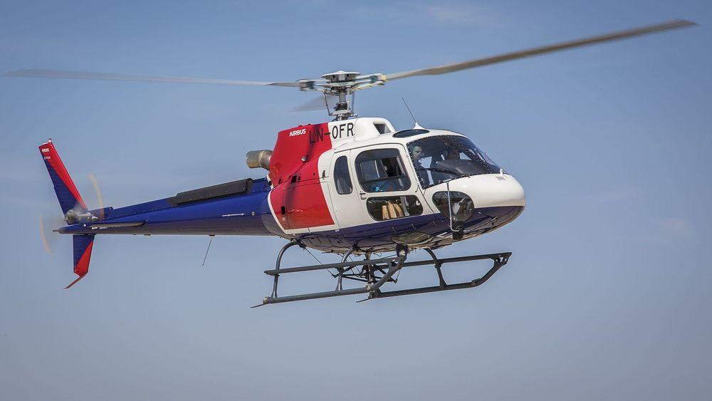 Bilde av helikopteret som Helitrans fikk levert sammen med det som lørdag styrtet i Alta.