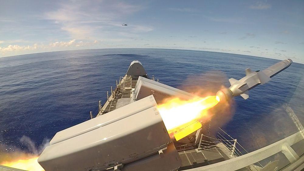 NSM skytes fra LCS-skipet «Gabrielle Giffords» i Filippinerhavet 1. oktober 2019.