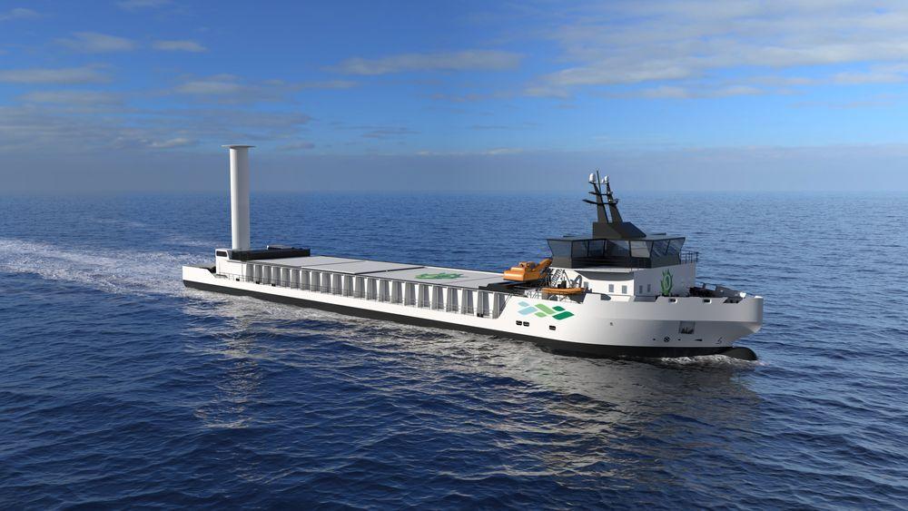 Vard Engineering Brevik har designet et bulkskip som kan passe til kravene Felleskjøpet og Heidelberg setter til et skip på ca. 5.000 dødvekttonn.