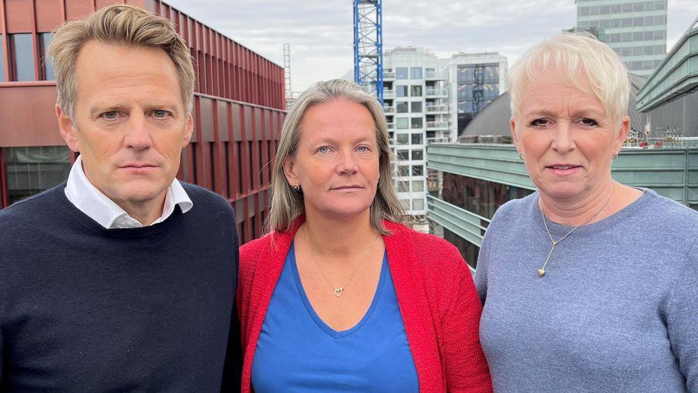 Strømkrise og markedssvikt på en gang gir en brå dreining for bedriftene i byggenæringen, påpeker Jøns Sjøgren, Hilde Widerøe Wibe og Heidi Finstad (t.h.)