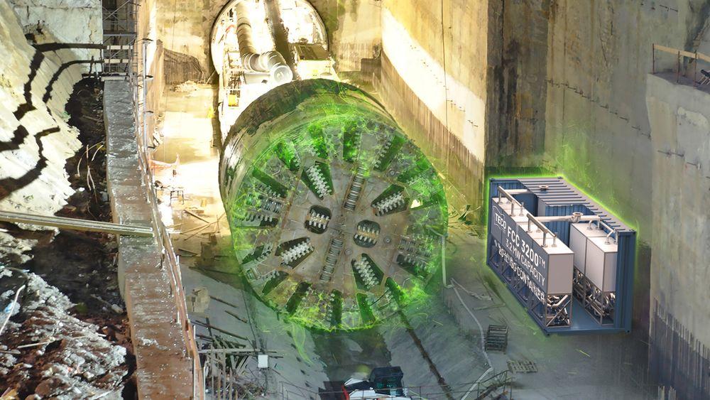 Svære tunnelboremaskiner vil også kunne drives av elektrisitet fra brenselceller.